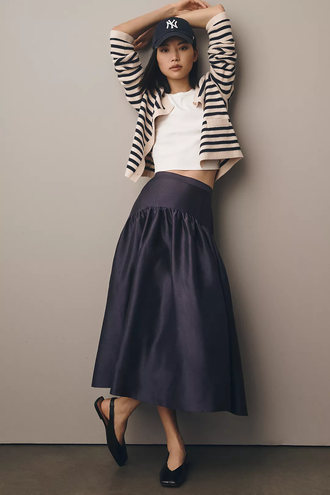 Hutch Drop-Waist Midi Skirt