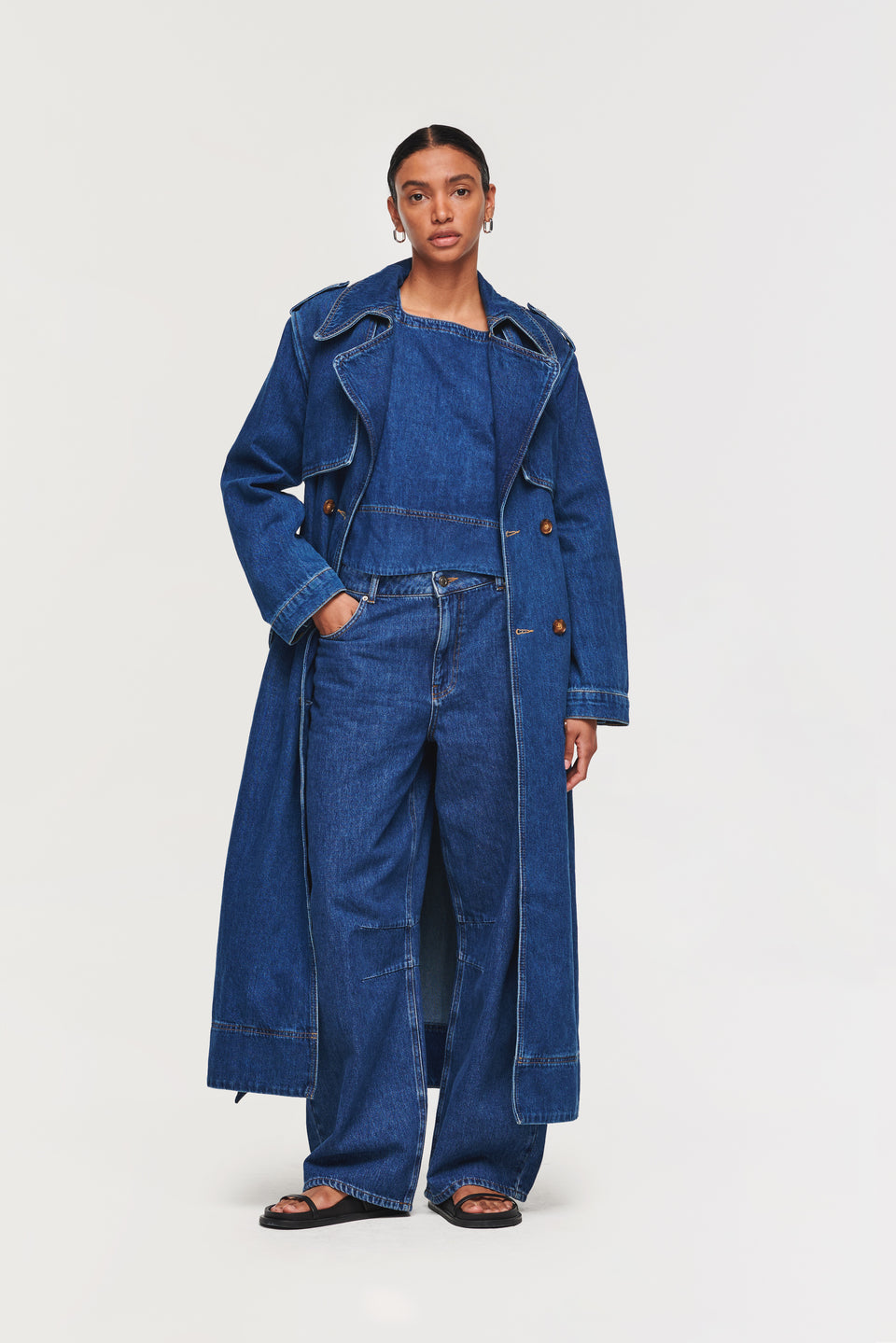 JAMISON DENIM TRENCH COAT
