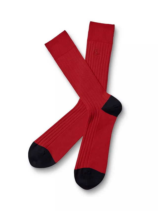 These red ribbed socks from Charles Tyrwhitt come in a soft cotton blend material for everyday comfort.