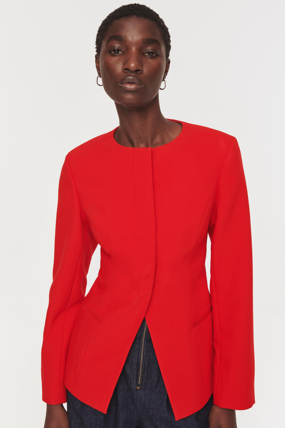 Aligne red Daphne Waisted Blazer