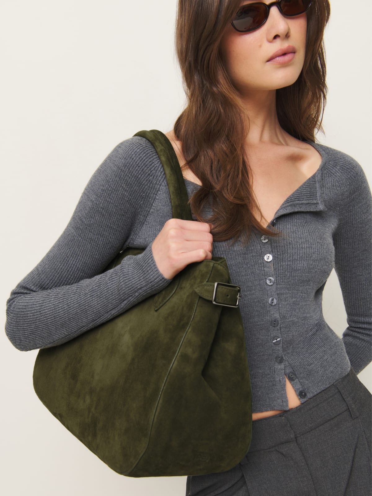 Reformation oversized olive green Patrizia Bag